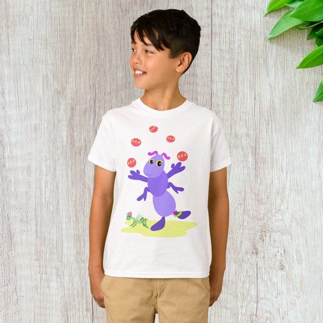 Purple Grasshopper Juggling Fun Creature  T-Shirt (Creator Uploaded)