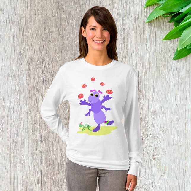 Purple Grasshopper Juggling Fun Creature  T-Shirt (Creator Uploaded)