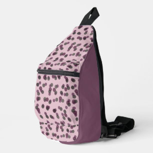 Purple, gray and pink sling bag