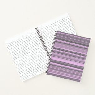 Purple Gray Stripes Notebook
