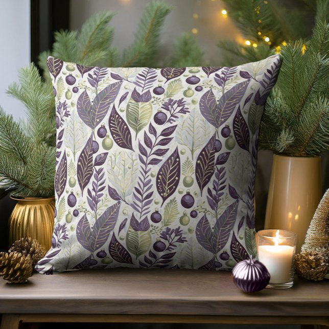 Purple Gre Christmas Merry Merry Pattern#21 ID1009 Cushion (Creator Uploaded)