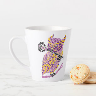 Purple Great Horned Owl Latte Mug