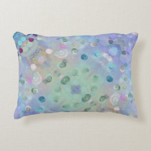 Purple, Green Abstract Circles Decorative Cushion