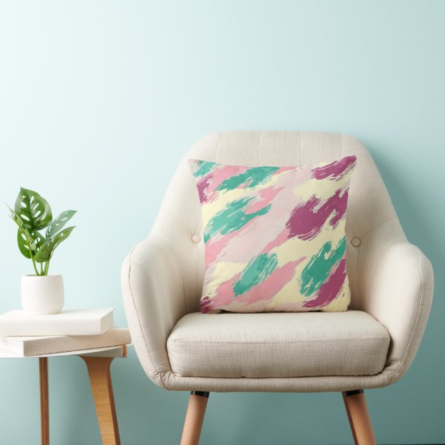Purple Green Abstract Pattern Cushion (Chair)