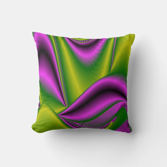 purple green abstract Rainbow-Art Cushion (Front)