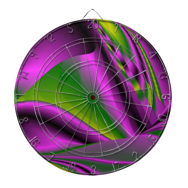purple green Abstract Rainbow-Art Dartboard (Front)
