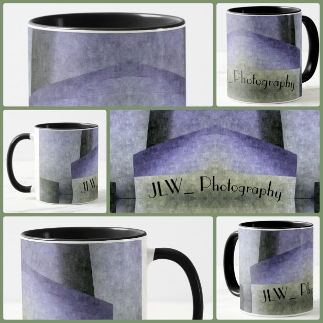 Purple Green and Black Art Deco Artsy Customizable Mug (Creator Uploaded)