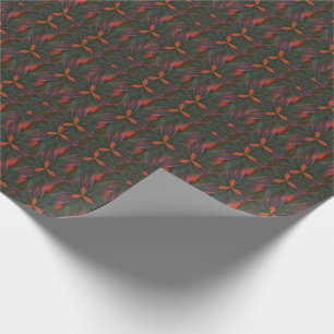 Purple Green And Orange Abstract Pattern   Wrapping Paper