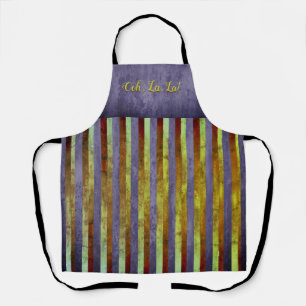 Purple, Green, and Rust French Inspired Stripes Apron