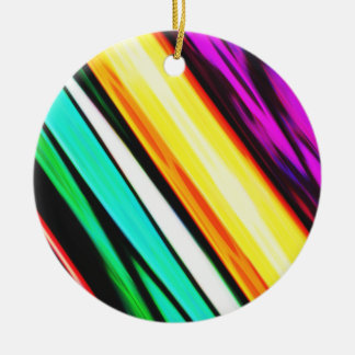 Purple Green And Yellow Abstract 609 Ceramic Ornament
