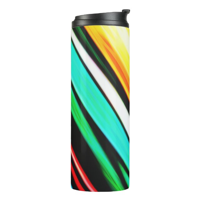 Purple Green And Yellow Abstract 609 Thermal Tumbler (Rotated Left)