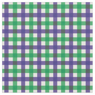 Purple & Green Bright Gingham Plaid/ Tartan Fabric