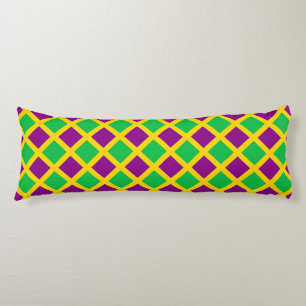 Purple Green Chequered Diamond Pattern Body Cushion