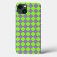 Purple Green Chequered Diamond Pattern
