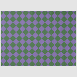 Purple Green Chequered Diamond Pattern Tissue Paper