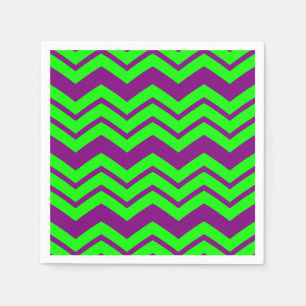 Purple Green Chevron Zigzag Design Napkin