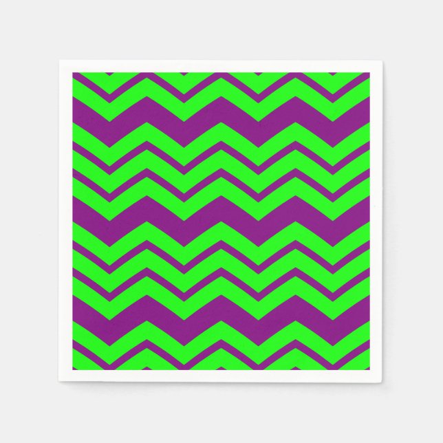 Purple Green Chevron Zigzag Design  Napkin (Front)