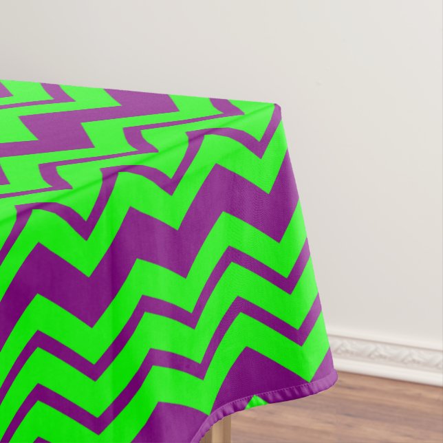 Purple Green Chevron Zigzag Design  Tablecloth (In Situ)
