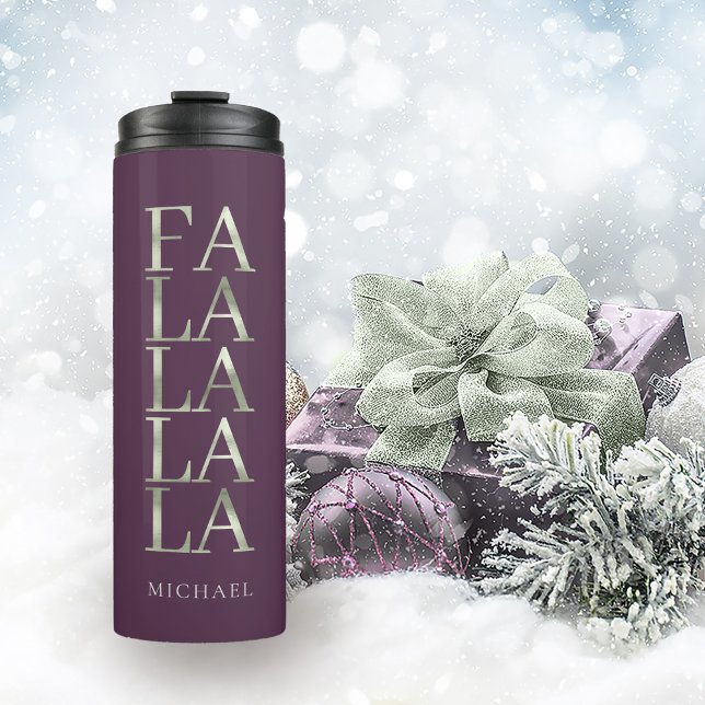 Purple Green Christmas Fa La La ID1009 Thermal Tumbler (Creator Uploaded)