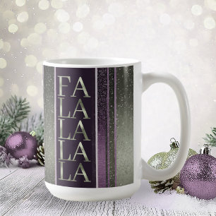 Purple Green  Christmas Fa La La Pattern#27 ID1009 Coffee Mug