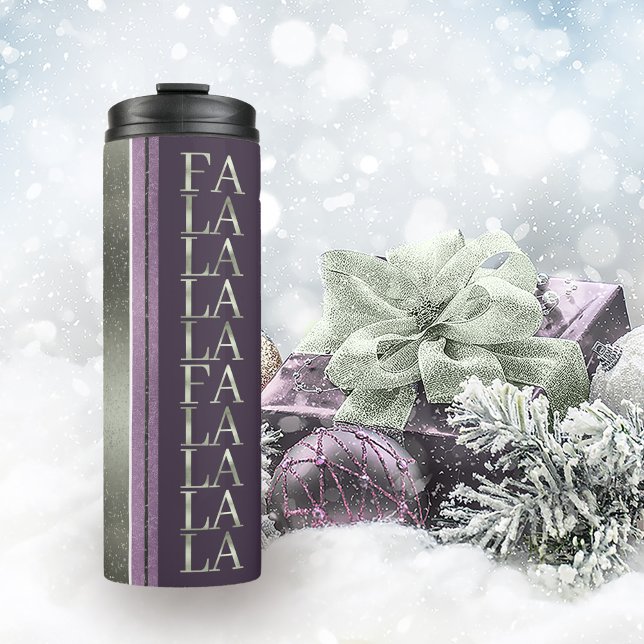 Purple Green  Christmas Fa La La Pattern#27 ID1009 Thermal Tumbler (Creator Uploaded)