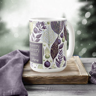 Purple Green Christmas Merry Pattern#21 ID1009 Coffee Mug
