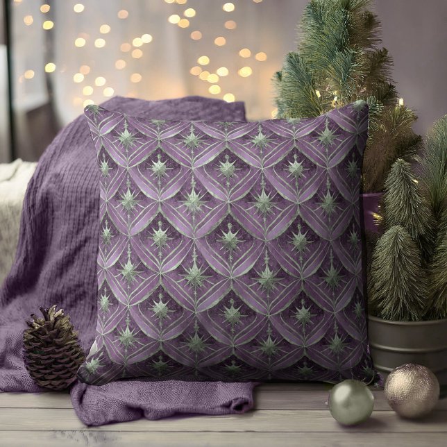 Purple Green Christmas Pattern#16 ID1009 Cushion (Creator Uploaded)