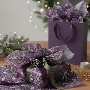 Purple Green Christmas Pattern#18 ID1009 Tissue Paper