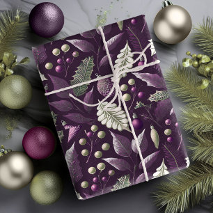 Purple Green Christmas Pattern#18 ID1009 Wrapping Paper