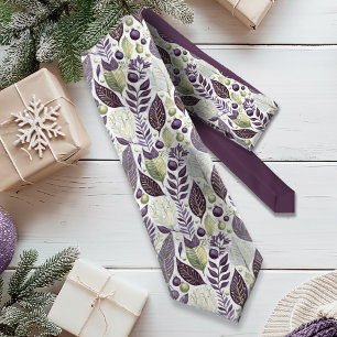 Purple Green Christmas Pattern#21 ID1009 Tie