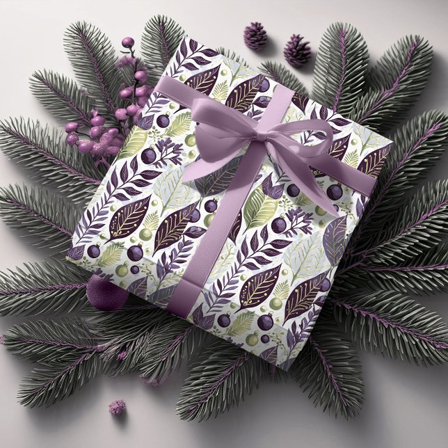 Purple Green Christmas Pattern#21 ID1009 Wrapping Paper (Creator Uploaded)