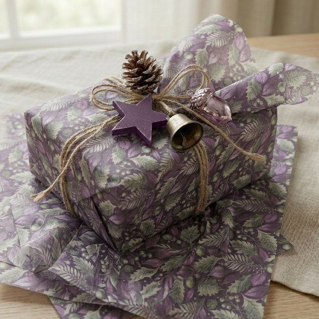 Purple Green Christmas Pattern#22 ID1009 Tissue Paper (Creator Uploaded)