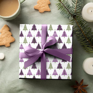 Purple Green Christmas Pattern#25 ID1009 Wrapping Paper