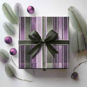 Purple Green Christmas Pattern#27 ID1009 Wrapping Paper