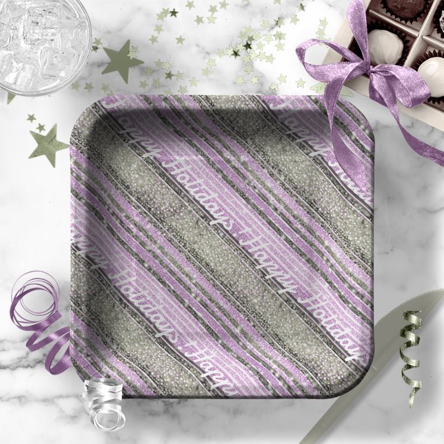 Purple Green Christmas Pattern#28 ID1009 Paper Plate (Creator Uploaded)