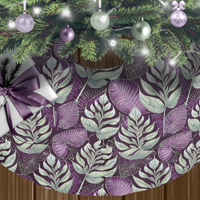 Purple Green Christmas Pattern#29 ID1009 Brushed Polyester Tree Skirt (Creator Uploaded)