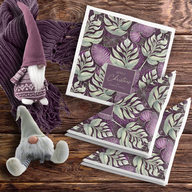 Purple Green Christmas Pattern#29 ID1009 Napkin (Creator Uploaded)