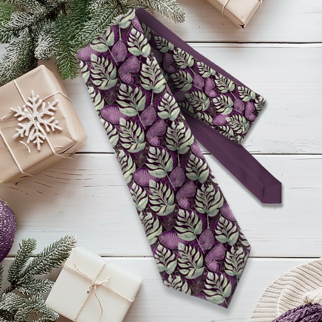 Purple Green Christmas Pattern#29 ID1009 Tie (Creator Uploaded)