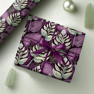 Purple Green Christmas Pattern#29 ID1009 Wrapping Paper