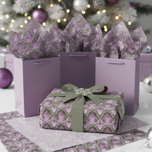 Purple Green Christmas Pattern#31 ID1009 Tissue Paper