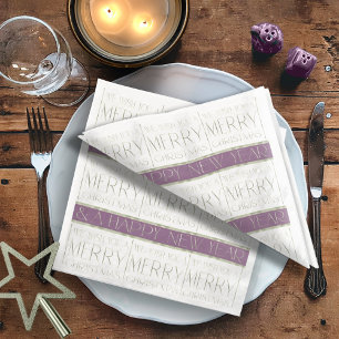 Purple Green Christmas Pattern#35 ID1009 Napkin