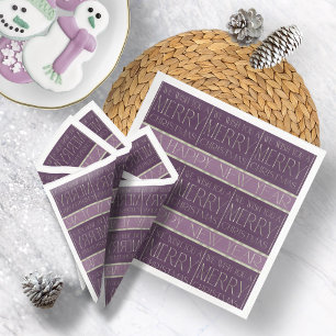 Purple Green Christmas Pattern#35b ID1009 Napkin