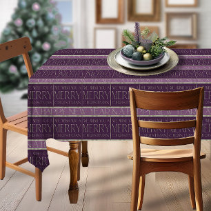 Purple Green Christmas Pattern#35b ID1009 Tablecloth