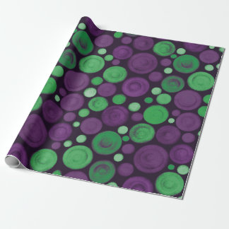 Purple & Green Circles Wrapping Paper