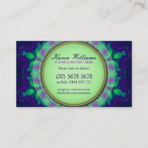Purple Green Delight Business Card Template