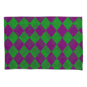 Purple & Green Diamond Glitter Pillowcase