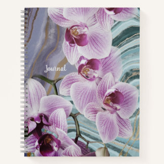 Purple Green Floral Geode Name Journal