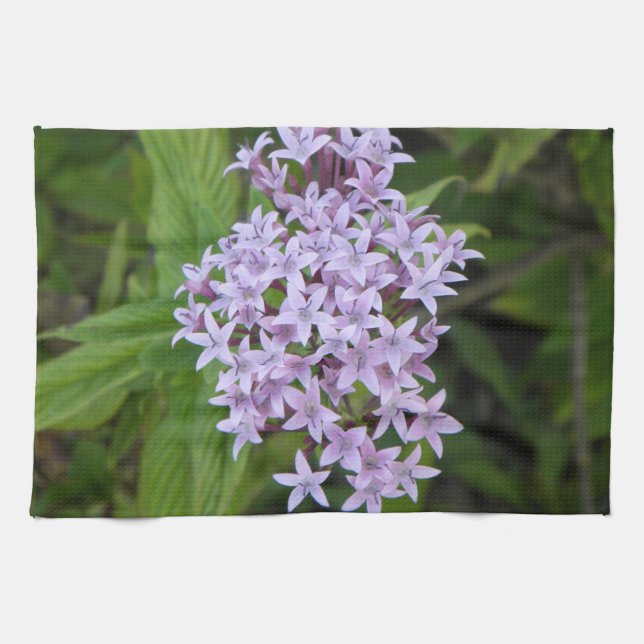 Purple & Green Floral Tropical Kitchen Towels (Horizontal)