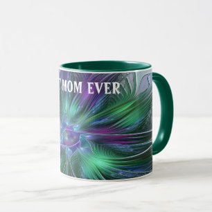 Purple Green Flower Abstract Art Fractal Best Mum Mug