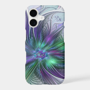 Purple Green Flower Abstract Art Fractal Monogram